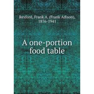   portion food table Frank A. (Frank Adison), 1876 1941 Rexford Books