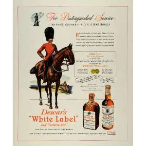 1944 Ad Dewar White Label Victoria Vat Scotch Liquor Military Cavalry 
