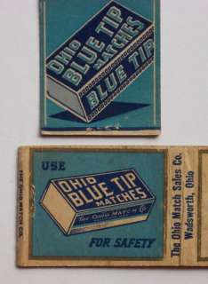 1930s? 40s? 2 Matchbooks Ohio Blue Tip Wadsworth OH MBs  