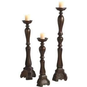   Chocolate Brown Floor Pillar Candle Holders 49