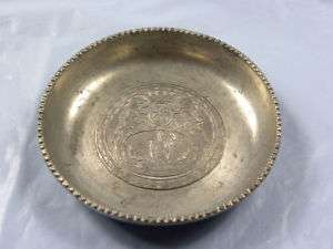 Old Metal Pewter England English plate ashtray  