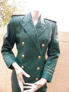 MICHAEL HOBAN NORTH BEACH LEATHER GREEN MILITARY LEATHER SUIT SZ 5/6 