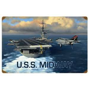  USS Midway Allied Military Vintage Metal Sign