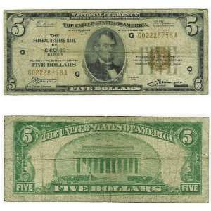    1929 Five Dollars, Federal Reserve Bank of Chicago 