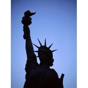  Silhouette of Statue of Liberty, New York City, New York 