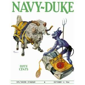 Navy Midshipmen vs. Duke Blue Devils 22 x 30 Canvas Historic Football 