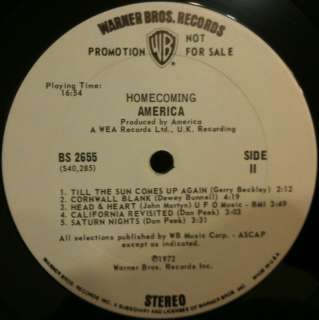 AMERICA homecoming LP WLP vinyl BS 2655 VG+ 1972  