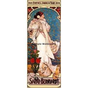 Farewell American Tour Sarah Bernhardt Theatre Show By Alphonse Mucha 