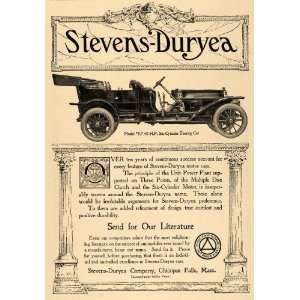 1910 Ad Stevens Duryea Model Y 6 Cylinder Touring Car 