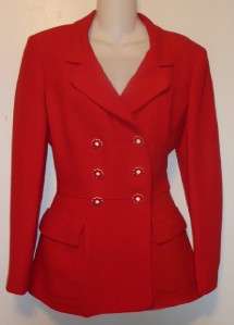 CHEAP & CHIC BY MOSCHINO RED BLAZER WITH BOW DETAIL & FLORAL BUTTONS 