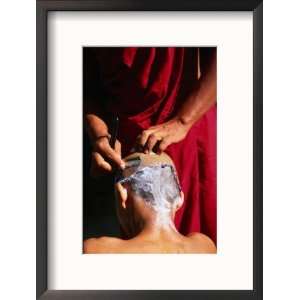  One Monk Shaving the Head of Another, Amarapura, Mandalay 