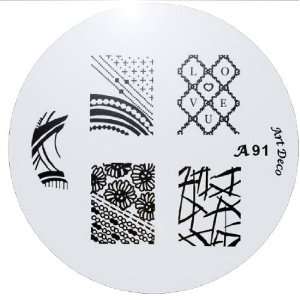  Moyou Nail Art Image Plate A91 including 7 Nailart designs 