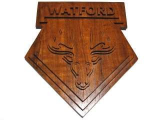 Rare Handmade Watford Logo / Crest With Teak Wood~Wall Art/Decor 