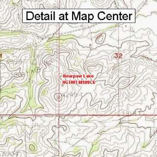  USGS Topographic Quadrangle Map   Bearpaw Lake, Montana 