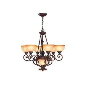Source C7938 Maxine 6/1 Ceiling Lamp, Antique Bronze with Light Amber 