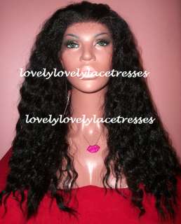 LONG WATER WAVE   LACE FRONT WIG   COLOR #1b   20 22  