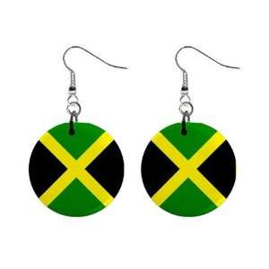 Jamaica Flag Button Earrings