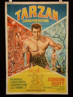 TARZANS FIGHT FOR LIFE GORDON SCOTT 1958 ARGENTINE 1sh  