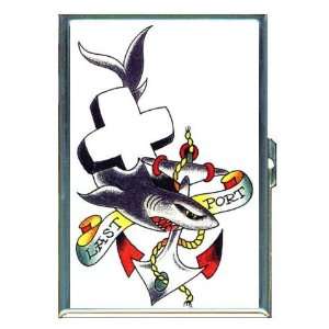  Cross Shark Sailor Tattoo Navy ID Holder, Cigarette Case 