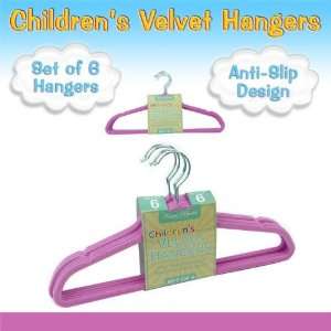  Set of 6 Childrens Velvet Hangers   LILAC Patio, Lawn 