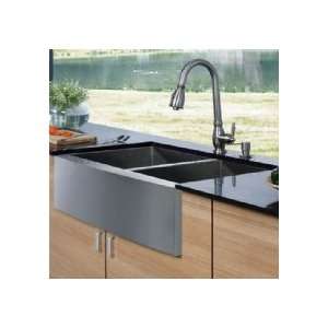   Sink W/ Pull Down Faucet & Faucet Dispenser VG15005 Stainless Steel