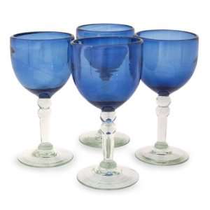  Wine goblets, Ocean Blue (set of 4)