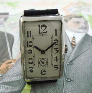   Old Oversized Wirelug Art Nouveau Watch w/Great Dial SERVICED  