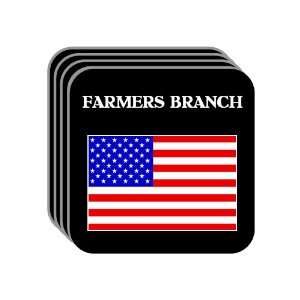 US Flag   Farmers Branch, Texas (TX) Set of 4 Mini Mousepad Coasters