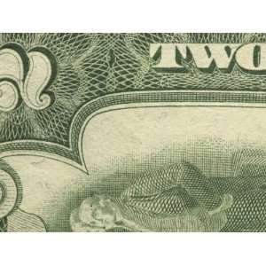  Close up of Details on Colorful American Currency with 