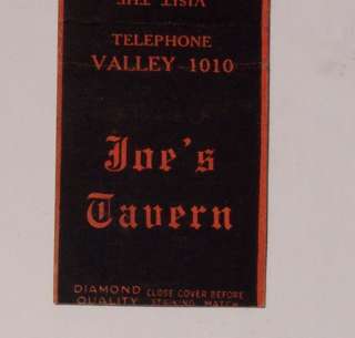 1940s Visit Orange Room Joes Tavern West Warwick RI MB  