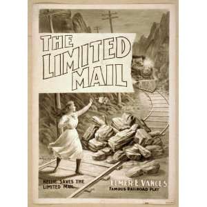  Poster The limited mail Elmer E. Vances famous railroad 
