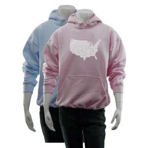 Womens Pink USA Hoodie M   Created out of lyrics to The Star Spangled 