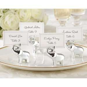 Lucky in Love Silver Finish Lucky Elephant Place Card/Photo Holder 