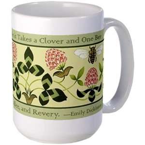  Clover and Bee Nature Large Mug by  Everything 