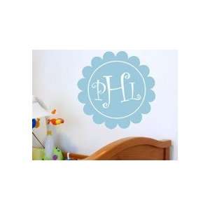  Curly Scallop Wall Monogram Decal Automotive