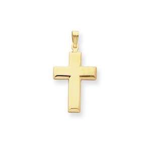    24in Gold Plated Beveled Edge Cross Necklace Kelly Waters Jewelry
