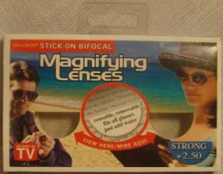 Magnifying Lenses Stick on bifocal Strong +2.50 Reusable  