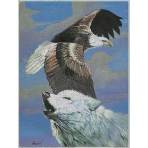  Eagle and White Wolf   Poster by Gary Ampel (6x8)