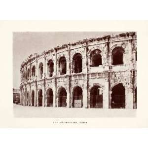  1920 PrintRoman Amphiteathre Arena Nimes Architecture Arch 