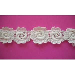  White Daisy Venice Lace Trim 1 Inch By The Yard Rayon 