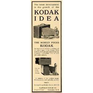   Ad Screen Focus Kodak Camera Eastman Dry Plate Co.   Original Print Ad