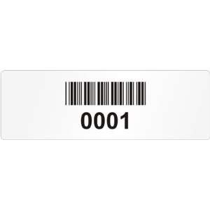  Custom Label With Barcode, 1 x 3 PermaGuard Matte 