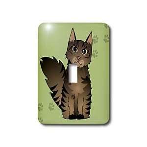 Janna Salak Designs Cats   Cute Maine Coon Cartoon Cat   Brown Tabby 