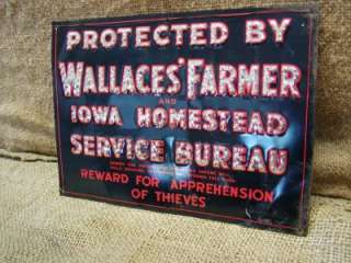 Vintage Wallaces Farmer Sign  Antique Old Iowa Signs  