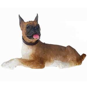  Brindle Cropped Boxer Small Dog Statue 