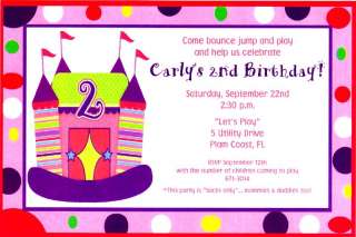 Girls Bounce House Invitations~Moon Walk~Inflatables  