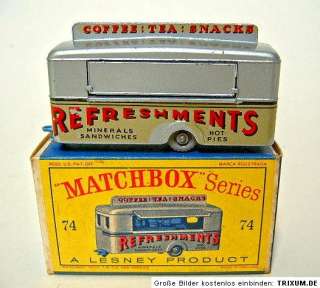 Matchbox RW No.74A Mobile Canteen rare dark blue base  