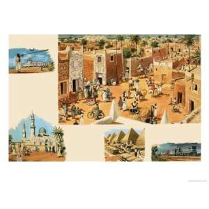 Unidentified Scenes of Egypt, Including Ancient Egypt and Pyramids Art 