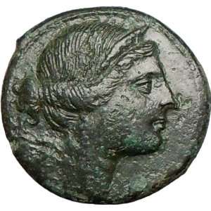  RHEGION Bruttium Italy 260BC ARTEMIS & LYRE Rare Authentic 