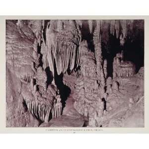   Cathedral Throne Luray Caverns Virginia Cave   Original Duotone Print